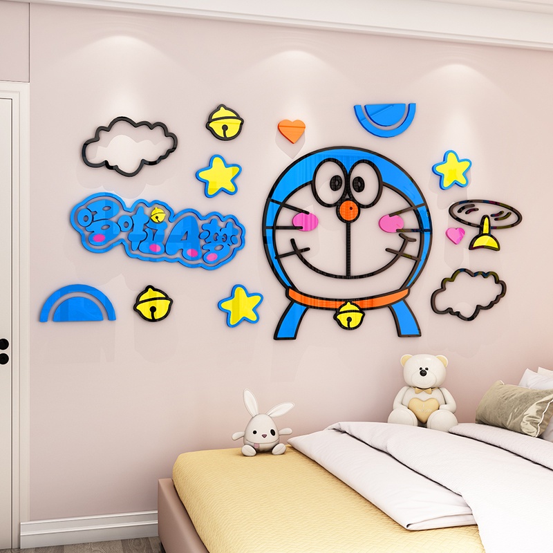 哆啦a夢 機器貓 卡通動畫 卡通壁貼 3d立体牆貼 兒童房3d貼紙 男孩女孩臥室床頭背景牆面裝飾