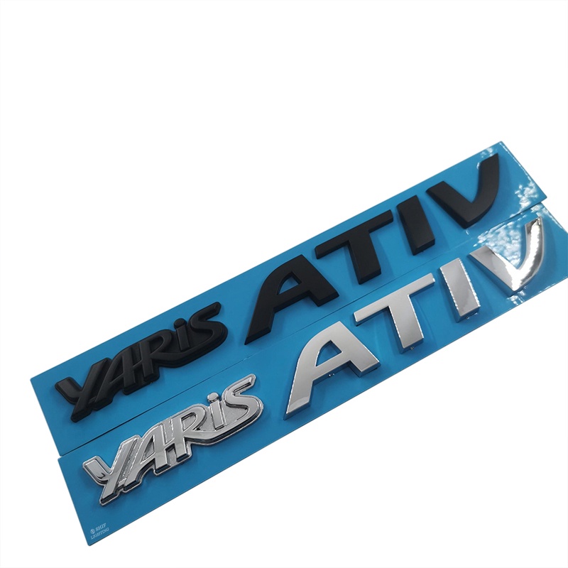 1 X ABS 黑色鉻 YARIS ATIV 標誌汽車後備箱蓋標誌徽章貼紙貼花替換豐田 YARIS ATIV