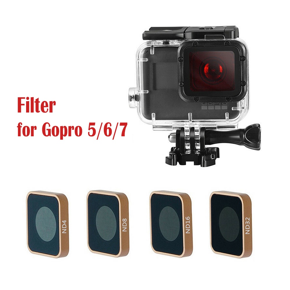 相機鏡頭濾鏡 ND4 ND8 ND16 ND32 防水適用於 Gopro Hero 7 黑色 Gopro 6/5 黑色保