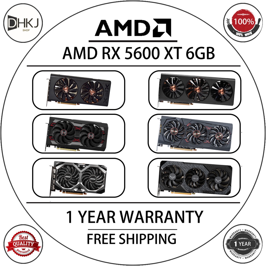 Amd Radeon RX 5600 XT 6G D6 遊戲顯卡 5600XT GPU 2304SP GDDR6 RX