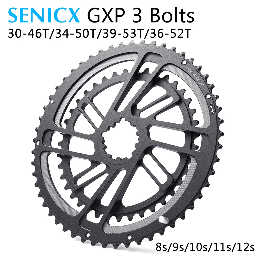 Senicx GXP 公路自行車鏈輪 50-34T 53-39T 46-30T 52-36T 鏈輪雙鏈輪適用於 9/10