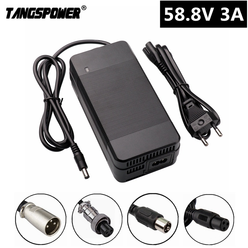 58.8V 3A electric bike Charger For 14S 52V lithium Battery e