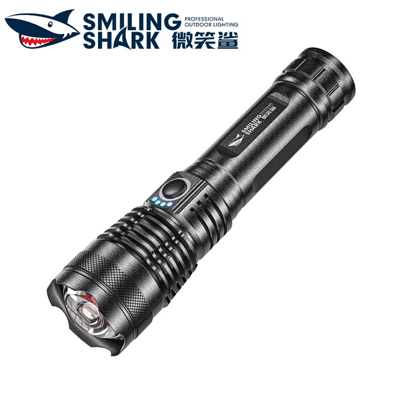 微笑鯊正品 X71 P90強光超亮手電筒 USB充電手電筒 26650 5檔 可調焦  戶外防水露營 登山狩獵 應急照明
