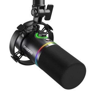 MAONO(閃克) PD200X動圈麥克風USB/XLR雙模動圈麥克風播客錄音話筒遊戲麥克風帶軟體，可程式設計RGB燈光