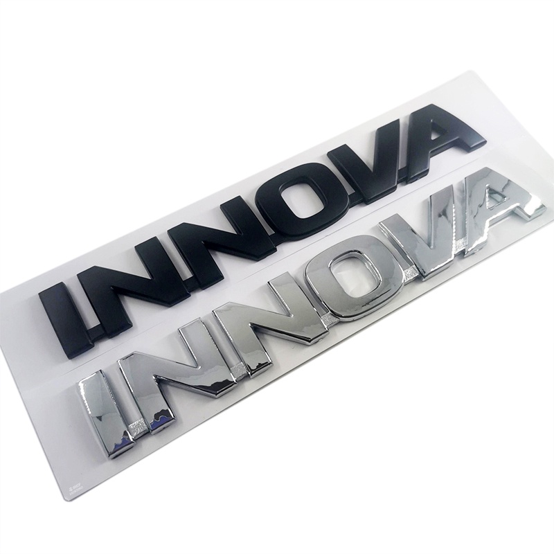 1 x ABS 鍍鉻黑色 INNOVA 字母標誌汽車汽車後標誌徽章貼紙貼花替換豐田 INNOVA