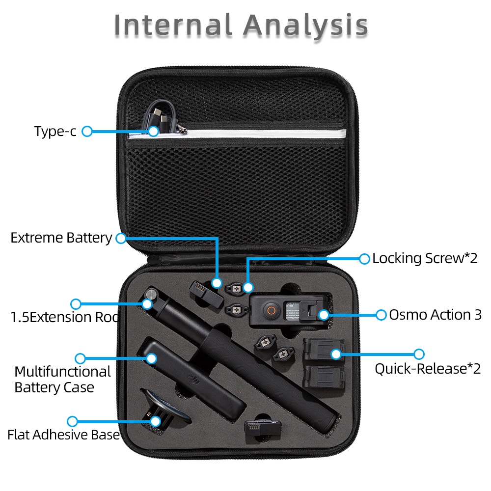 適用於 DJI Action 3 便攜包收納盒防水盒便攜手提包運動相機 Osmo Action 3 配件男士手提包