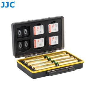JJC 2合1電池盒帶記憶卡槽 可收納8節 AA 5號電池和 6 張 SD卡和12 Micro SD MSD卡