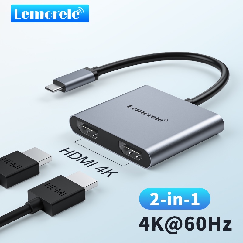 SAMSUNG Lemorele USB C 轉雙 HDMI 適配器 4K@60Hz C 型 HDMI 轉換器,適用於