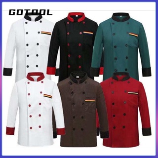 【GOTOOL】咖啡廚師制服烘焙餐飲服務廚房廚師短/長袖襯衫透氣廚師夾克