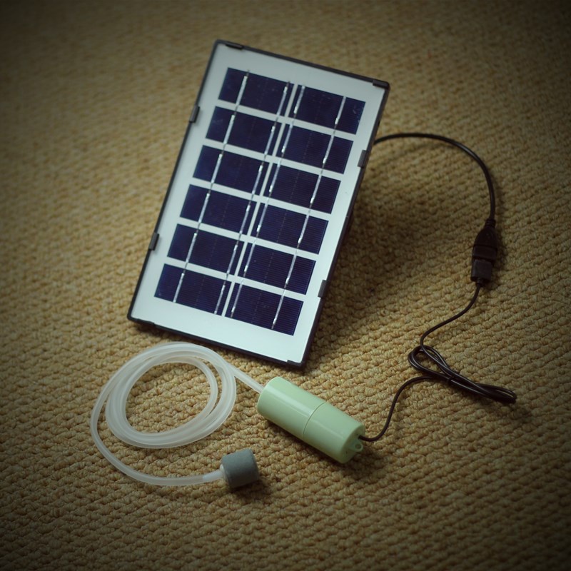 現貨  太陽能USB增氧泵小型魚缸便攜充電寶氧氣泵靜音戶外打氧養魚釣魚
