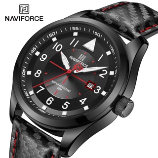 Naviforce 頂級品牌奢華石英夜光皮革男士休閒運動時尚熱銷手錶