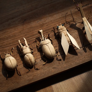 手作手工制竹製昆蟲螳螂甲殼蟲復古工藝品裝飾小動物桌面擺件禪意