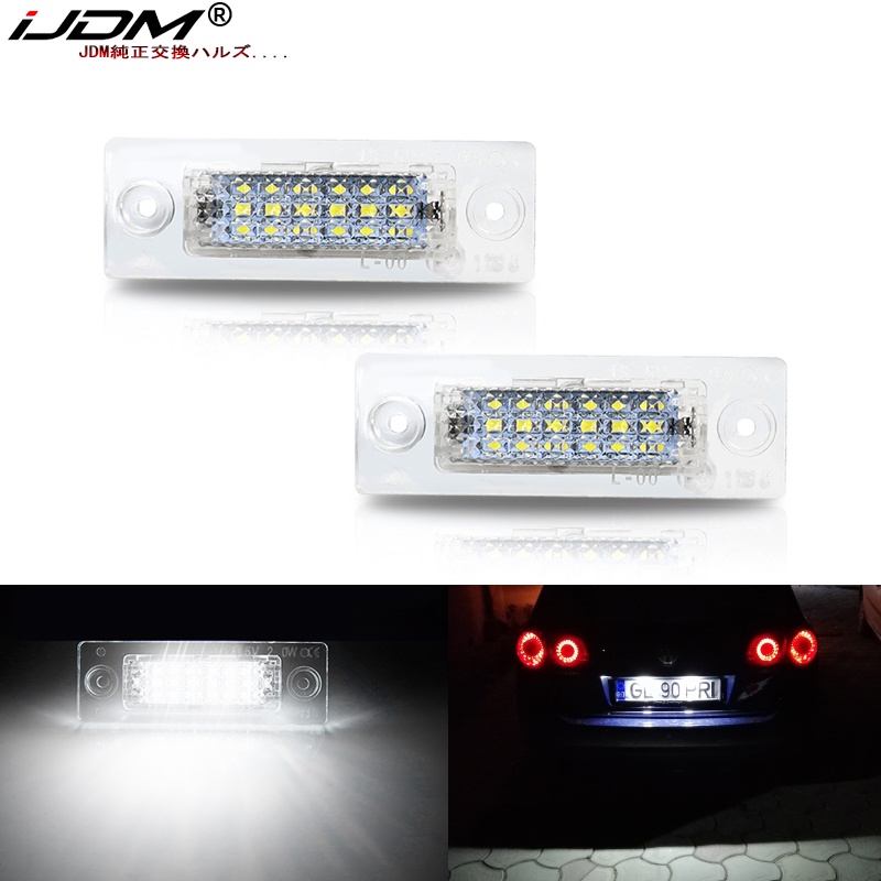 VOLKSWAGEN Ijdm 2 件 12V LED 汽車牌照燈無錯誤適用於大眾大眾途安捷達帕薩特 MK5 T5 運輸