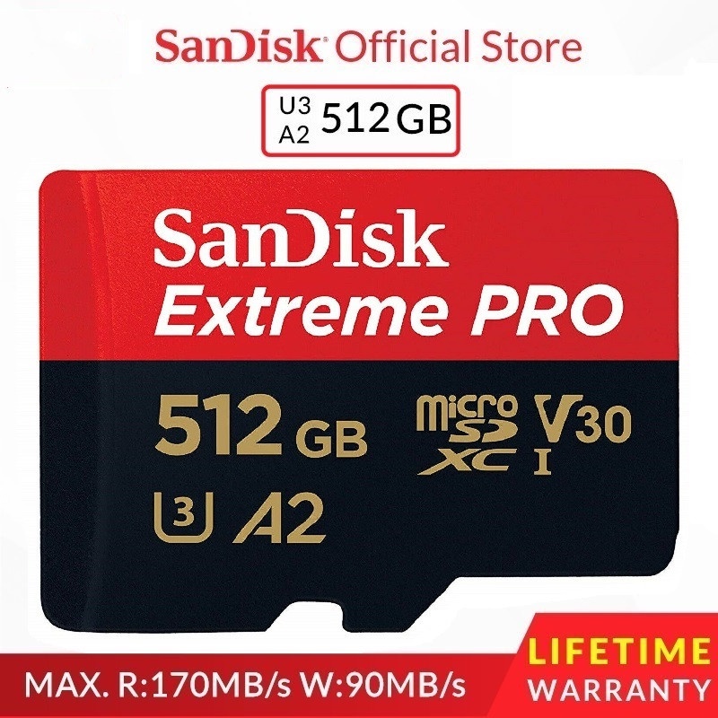 閃迪 Extreme Pro 存儲卡 U3 128GB SD 卡 32GB 64GB 256GB 512GB C10 A