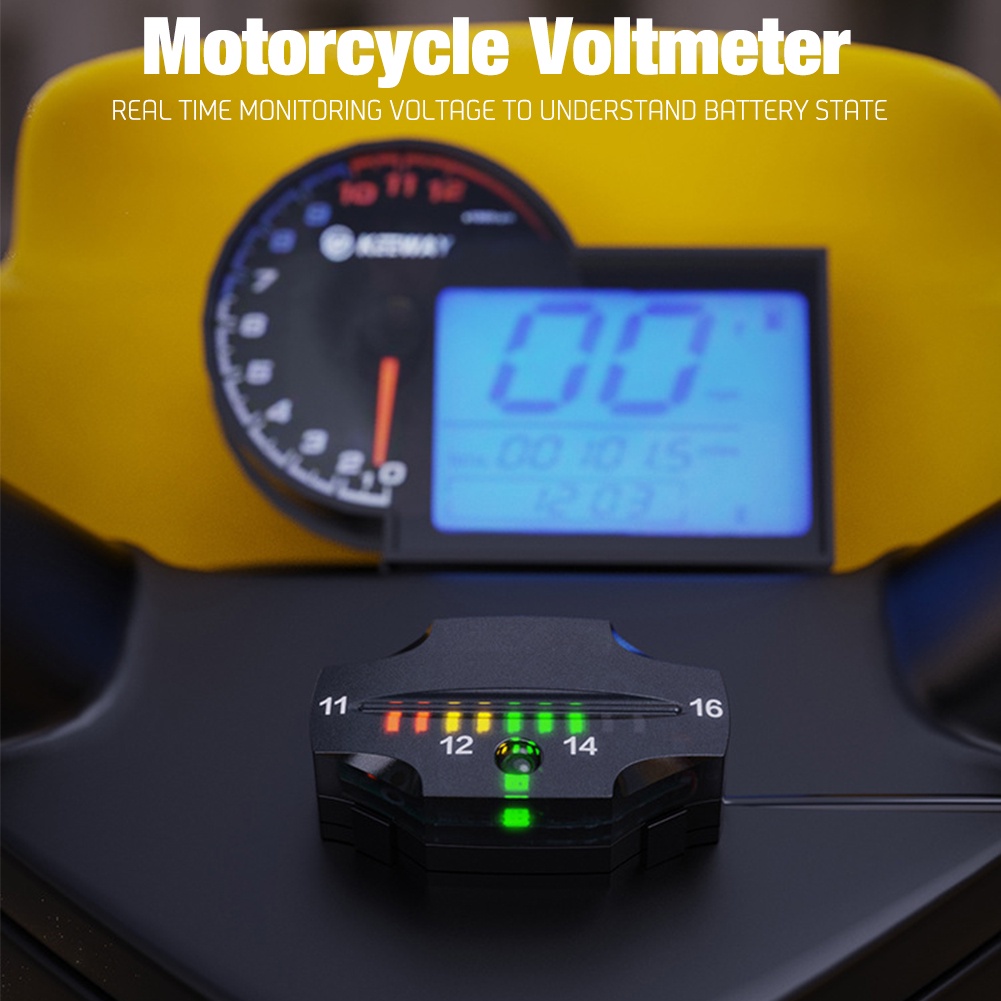 Om 摩托車電壓表 LED 12V 數字電壓表多功能 IPX6