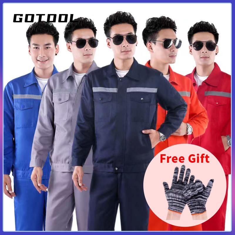 [GOTOOL]PPE Baju 安全夾克長袖男士女士防護服勞動反射器工廠員工工作服 Baju Kerja 安全夾克安全