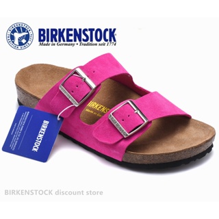 Birkenstock Arizona 男/女經典軟木玫瑰紅防毛皮拖鞋沙灘休閒鞋 34-41