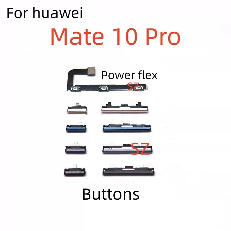 (4 種顏色)全新開/關電源音量側按鈕套裝適用於華為 Mate 10 Pro Mate10 Pro ~黑色、藍色、灰色、