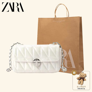 ZARA今年流行新款簡約鏈條包斜背包小包斜背包高級感菱格包包女vn
