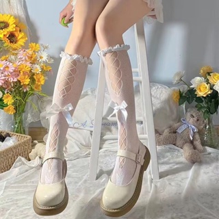 白色蕾絲小腿襪jk襪子女中筒黑色花邊日系白絲襪lolita