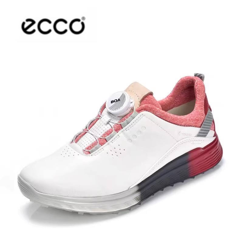 ECCO愛步女鞋時尚舒適高爾夫鞋戶外防水BOA鈕扣休閒運動鞋 102913GOLF
