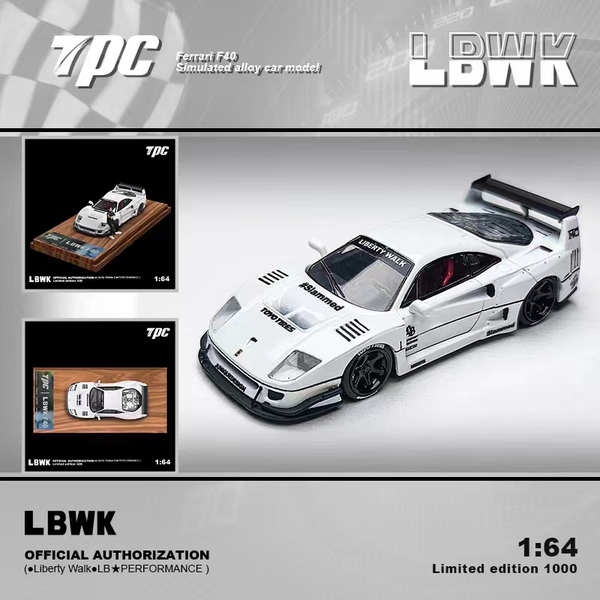 TPC限量版1:64寬體LBWK改裝F40經典跑車仿真收藏合金汽車模型禮品