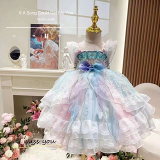 萬聖節 服飾 兒童 裝扮 萬聖節服裝 美人魚 兒童美人魚公主裙人魚姬洋裝服裝生日六一表演服蘿莉塔洋氣裙子