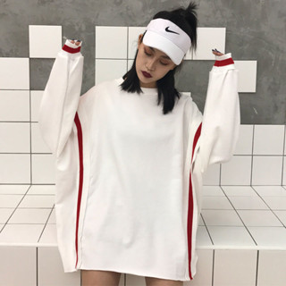 《現貨下單》美式復古hiphop大學T女春秋薄款寬鬆韓版設計感小眾上衣慵懶風外套