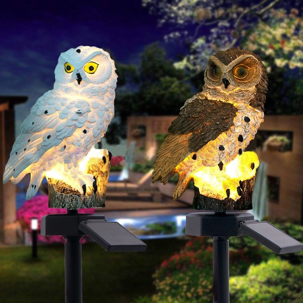 新品熱賣爆款太陽能樹脂貓頭鷹燈 庭院草坪燈戶外裝飾仿真動物燈 工藝品燈