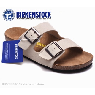 Birkenstock Arizona 男/女經典軟木防毛皮米色拖鞋沙灘休閒鞋 34-46