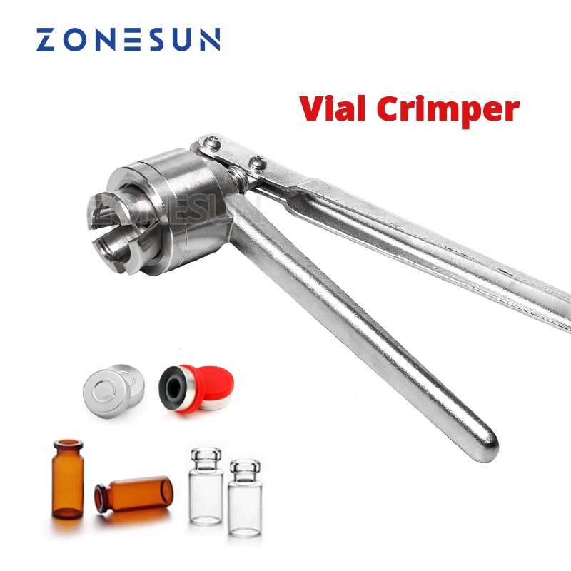 Zonesun ZS-PVC1 手持式壓接小瓶封口器小瓶瓶封口工具手動封蓋器適用於 11mm 13mm 15mm 20m