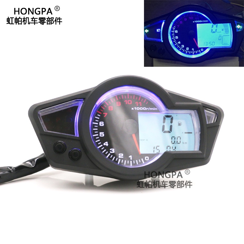 【HONGPA】適用於koso機車改裝液晶儀表碼速表復古里程錶電子轉速錶可調式