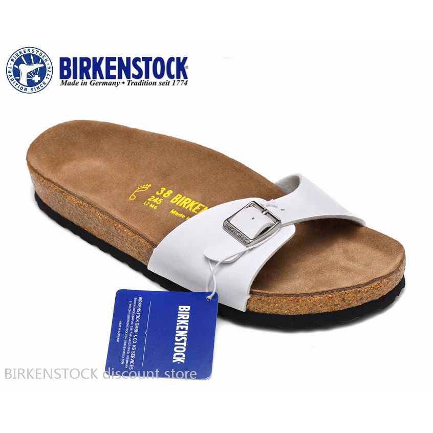 BIRKENSTOCK 勃肯馬德里男/女經典軟木白色啞光拖鞋 34-44