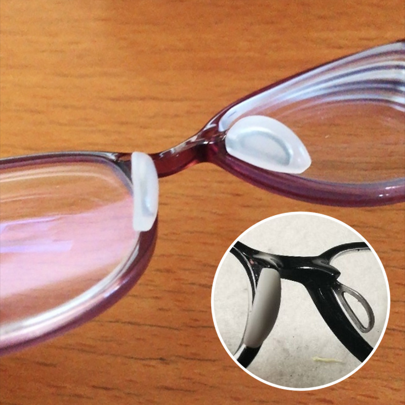 【JUWEN眼鏡商城】半月形插入眼鏡鼻託透明防滑矽膠軟鼻墊套倒插入式套入式卡扣配件