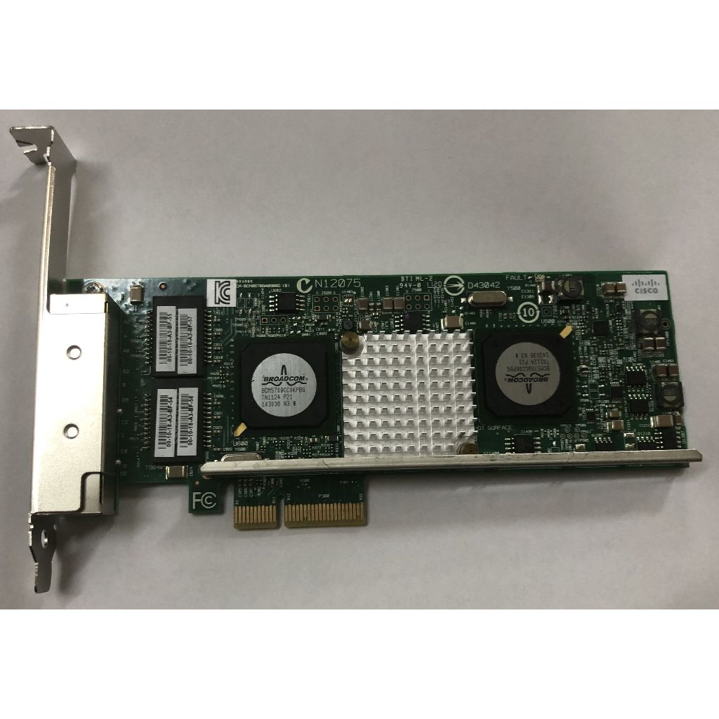 Cisco Broadcom 5709 NetXtreme II 四端口千兆以太網 RJ-45 74-7069-02