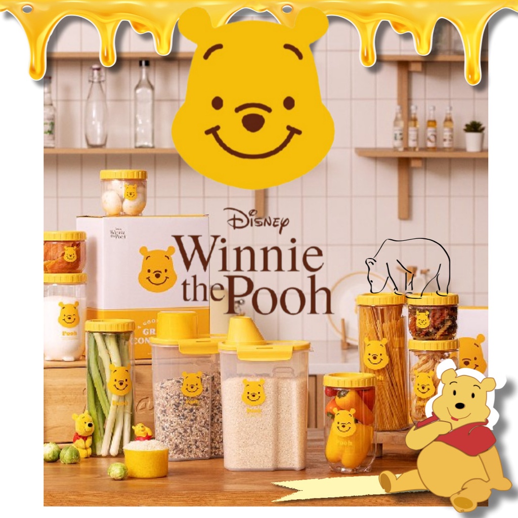 【韓國 Locknlock】Winnie the Pooh 小熊維尼 儲物罐 附量杯 維尼 收納 櫥櫃 雜糧 麥片罐