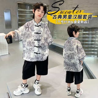 2023新/男童漢服套裝/唐裝/兒童中國風套裝