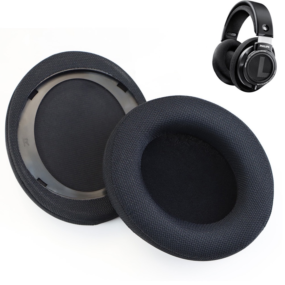 網布耳罩適用於飛利浦 Philips SHP9500 耳機套 透氣足球網耳套 自帶安裝卡扣 簡易安裝 一對裝