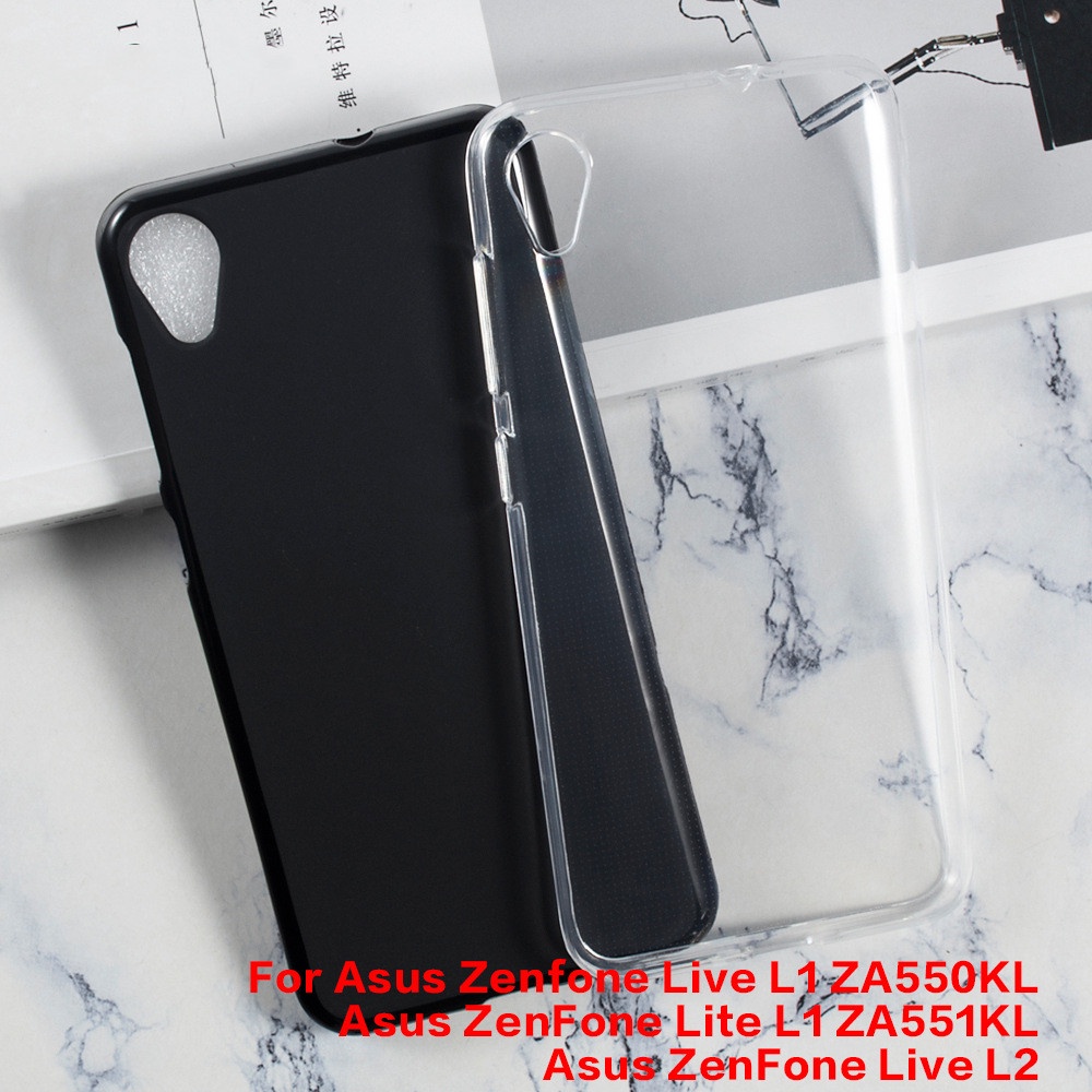 適用於華碩 ZenFone Live L1 ZA550KL X00RD 手機殼黑色透明軟 TPU 矽膠後蓋
