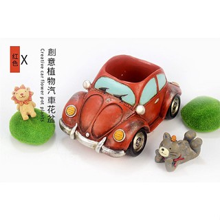 【萌窩窩】⁂⁎⁑⁕⃰ 復古敞篷汽車多肉花盆 創意盆栽裝飾 樹脂花盆 植物微景觀 多肉創意花盆 可愛盆栽擺件創意綠植花