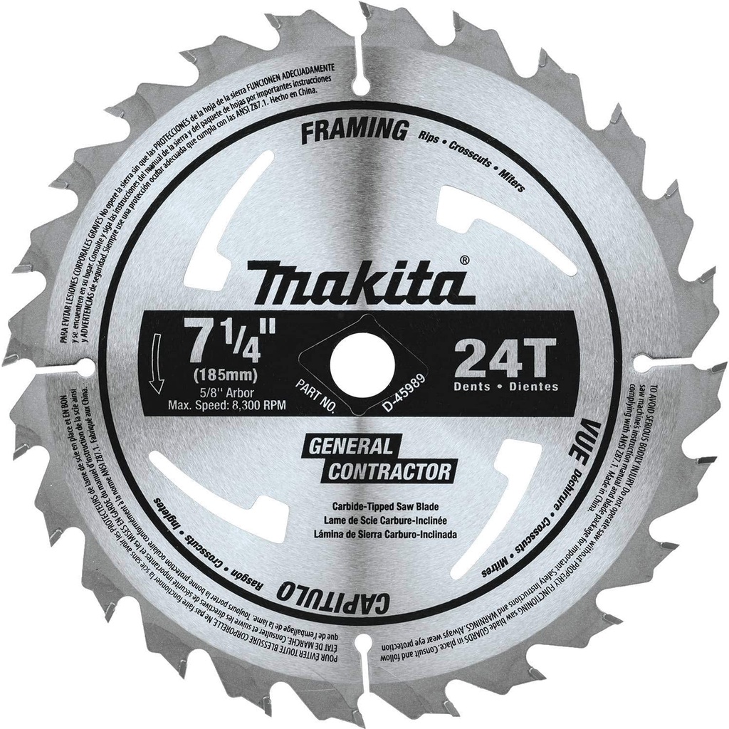 Makita 牧田185mm 7-1/4 吋 24T 圓鋸片 圓鋸片 5/8 英吋孔DCS570 573可用