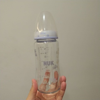 (滿百出)NUK 寬口玻璃奶瓶(藍) -240ml 寬口PP奶瓶-150ml 便宜賣