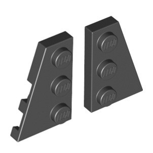 【小荳樂高】LEGO 黑色 3x2 楔形薄板(1對) 機翼 Wedge, Plate 43723+43722