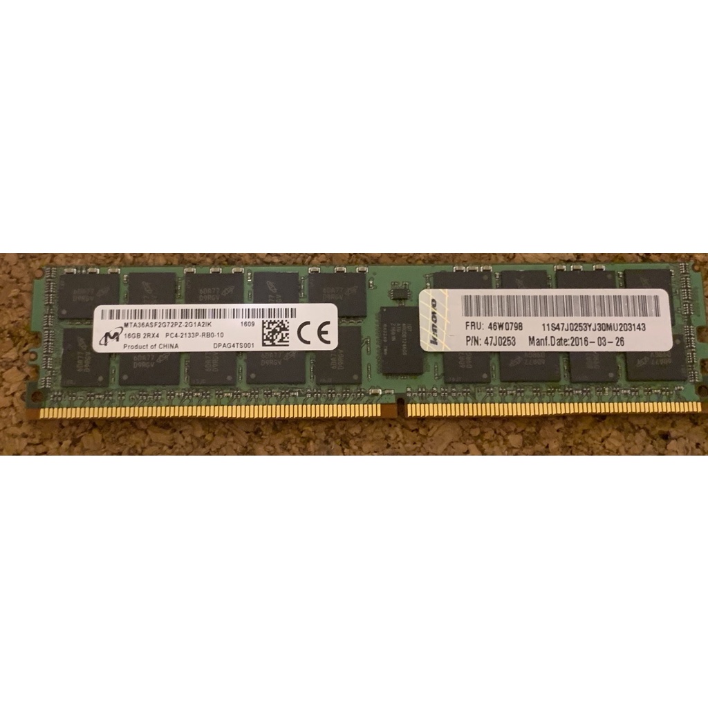 美光 DDR4-2133 16G ECC REG 伺服器用記憶體