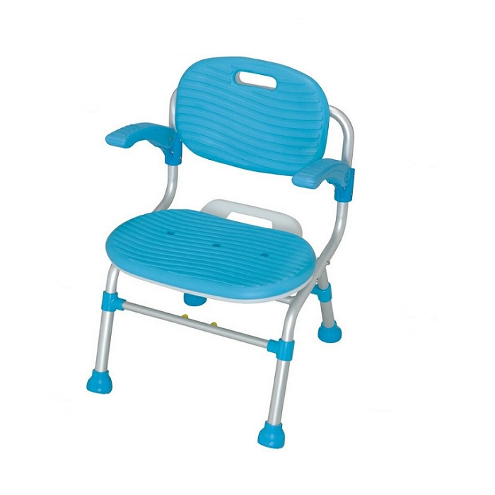 【海夫健康生活館】有扶手 手把可掀 摺疊 有背洗澡椅 可折疊沐浴椅(HEFT-09)
