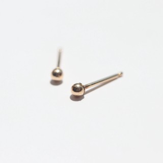 【 CHARIS 韓國珠寶】純14K金 金球耳針耳環(一對) (2mm) 洗澡免摘 流汗碰水不褪色