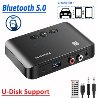 15m Bluetooth 5.0 Receiver U Disk NFC 3.5mm AUX Jack Stereo
