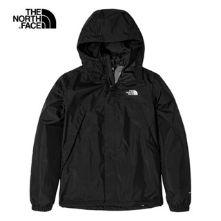 The North Face北面男款黑色DryVent防水透氣連帽衝鋒衣｜7QOHJK3 外套