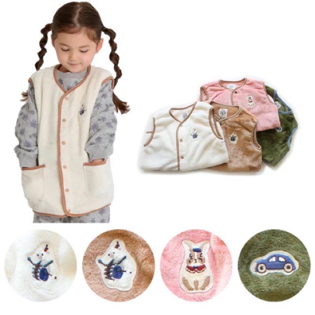 日本代購 現貨 OCEAN＆GROUND 兒童 防踢被 背心 毛絨 保暖 居家服 睡袍