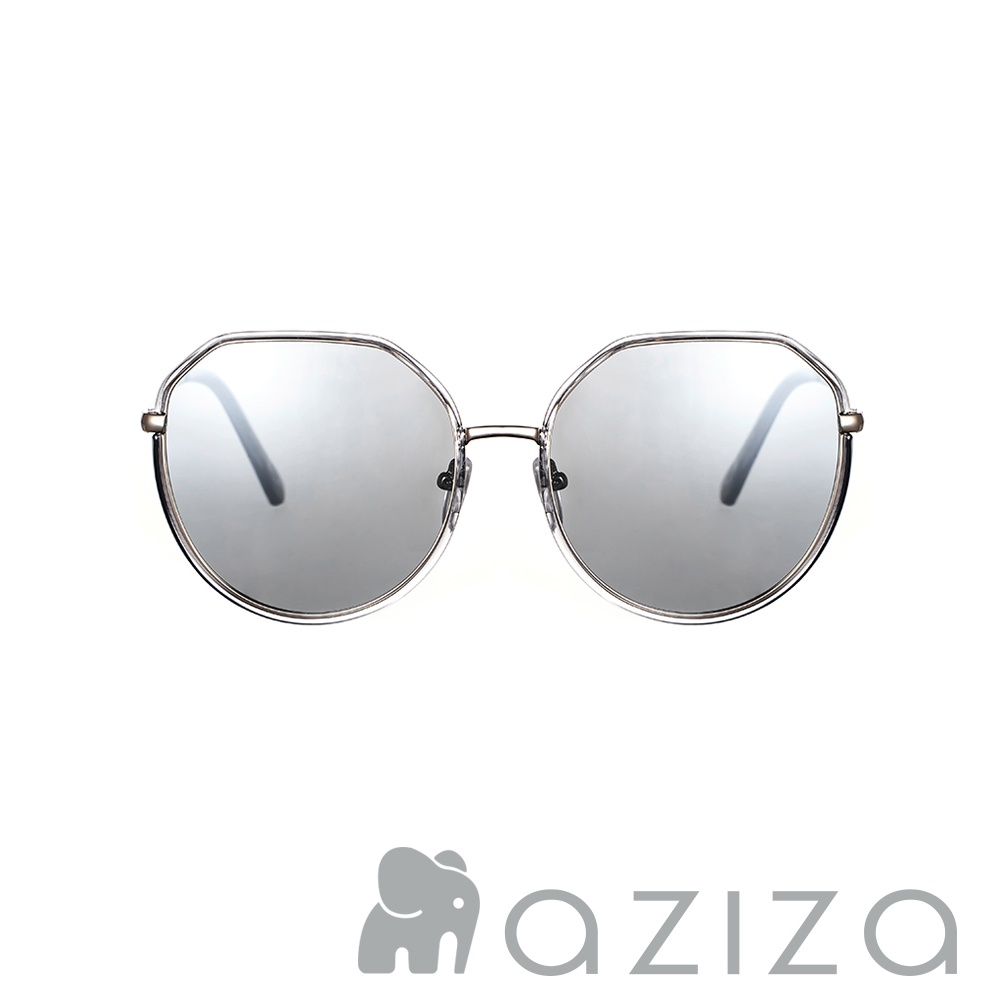 aziza AHA偏光太陽眼鏡 TR90輕韌鏡框 (銀/淺紫) (偏光膠框眼鏡)